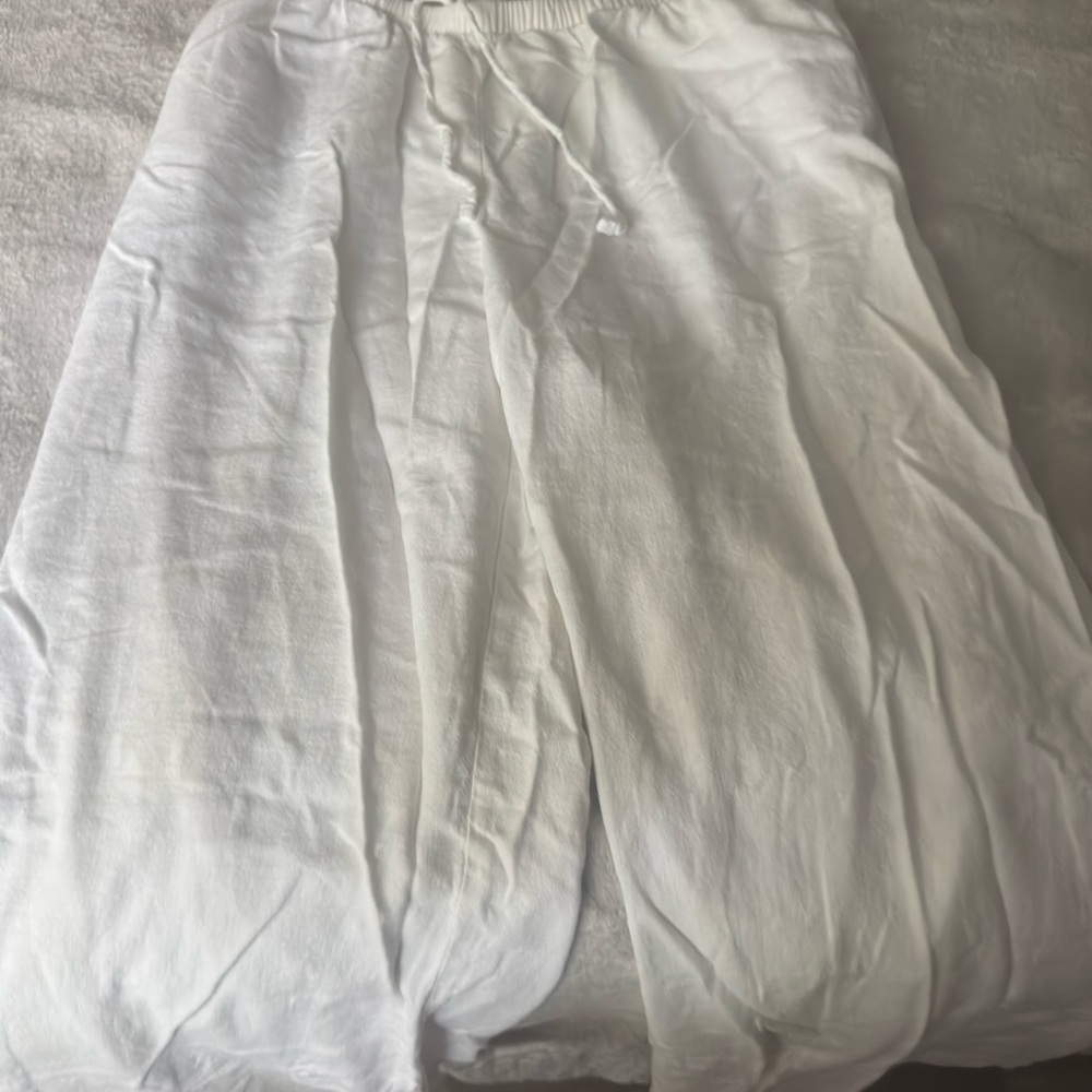 White Wide-Leg casual Pants